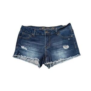 4/$40 Wax Jean Distressed Blue Denim Jean Shorts